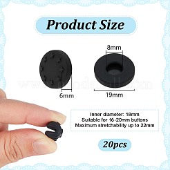 ジーンズ用シリコンボタンカバー  スターとフラットラウンド  ブラック  19x5mm&nbsp;FIND-WH0139-833B