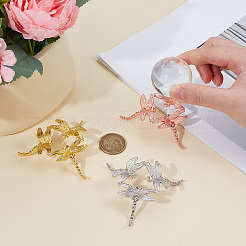 6Pcs 3 Colors Zinc Alloy Crystal Ball Holder&nbsp;AJEW-NB0008-40