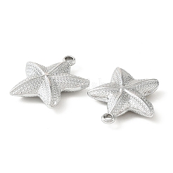 アクリルパーツ  ヒトデのチャーム  プラチナメッキ  32.5x28.5x7mm  穴：2.5mm&nbsp;PACR-B005-02B