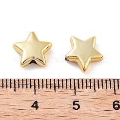 CCBプラスチックビーズ  スター  ゴールドカラー  9x10x3.5mm  穴：1.6mm&nbsp;CCB-K013-11G