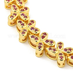 Rack Plating Brass Pave Cubic Zirconia Butterfly Link Bracelets for Women&nbsp;BJEW-B110-05G-02