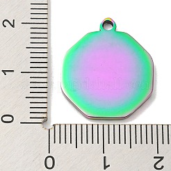イオンプレーティング（IP）304ステンレスペンダント  シェルシェイプチャーム  虹色  20.5x17.5x1.8mm  穴：1.5mm&nbsp;STAS-D025-07M