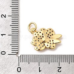 Brass Micro Pave Cubic Zirconia Pendants&nbsp;KK-A266-28G