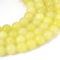 Natural Lemon Jade Round Bead Strands&nbsp;G-E334-6mm-07