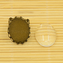 DIY Antique Bronze Brass Pad Ring Making&nbsp;RJEW-MSMC002-11