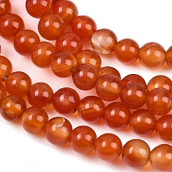 天然石赤瑪瑙ビーズ連売り  ラウンド  染め＆加熱  6.5mm  穴：0.6mm  約62個/連  14.57~14.69''（37~37.3センチメートル）&nbsp;G-B171-B03-6mm