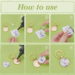 DIY Round Alloy Pendant Making Kits&nbsp;KEYC-FG00005