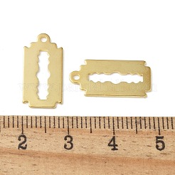 ステンレスペンダント201個  長方形  ゴールドカラー  18.5x9x0.5mm  穴：1.4mm&nbsp;STAS-I330-004G