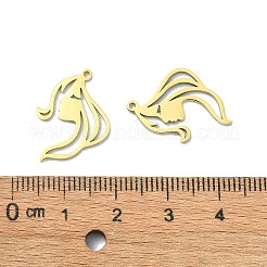 ステンレスペンダント201個  レーザー切断  抽象的な人間の顔の魅力  ゴールドカラー  19.5x15x1mm  穴：1.2mm&nbsp;STAS-K269-01B-G