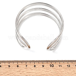 30mm 304ステンレススチール製 3連カフバングル（女性用）  変色なし  ステンレス鋼色  内径：2.05インチ（5.2cm）&nbsp;SA-CBA37BC-25P