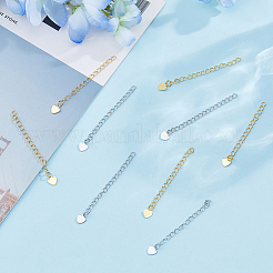 40Pcs 2 Colors Rack Plating Brass Curb Chain Extender&nbsp;KK-DC0004-27