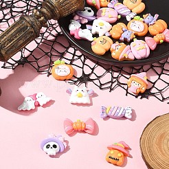 22個 11スタイル ハロウィンテーマ 不透明樹脂デコデンカボション  混合図形  14~28x20.5~31.5x8.5~11mm  2個/スタイル&nbsp;CRES-FS0001-15