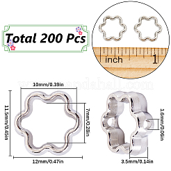 CCBプラスチックビーズフレーム200個  プラチナ  12x11.5x3.5mm  穴：1.6mm&nbsp;CCB-SC0001-21