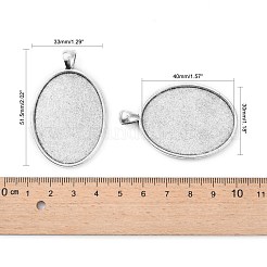 Tibetan Style Oval Alloy Big Pendant Cabochon Settings&nbsp;TIBEP-Q045-051AS-RS