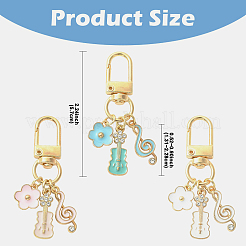 3Pcs Alloy Enamel Pendant Decorations&nbsp;HJEW-YW00299