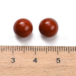 天然の赤いジャスパーの球状ビーズ  穴なし/ドリルなし  スムーズなラウンド  8~9mm&nbsp;G-H359-02I-8mm