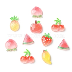 70Pcs 7 Styles Fruit Opaque Resin Cabochons&nbsp;CRES-CJ0001-92