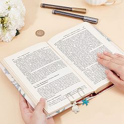 8種類のスタイルのカーボンスチールペーパークリップ4個  亀とヒトデの合成ターコイズのペンダント付き  ゴールドカラー  40~42mm  2個/スタイル&nbsp;AJEW-CP00004