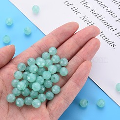 透明なアクリルビーズ  染め  多面カット  ラウンド  ミディアムアクアマリン  8x7.5mm  穴：1.6mm  約1810個/500g&nbsp;TACR-S154-62E-02