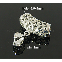 真鍮製バチカンとピンチべイル  プラチナ  20x14.5mm  穴：5.5x4mm  ピン：1mm&nbsp;KK-E737-07P