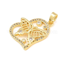Brass Micro Pave Clear Cubic Zirconia Pendants&nbsp;CU-CBA9B49-01E-G
