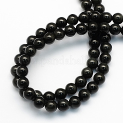 Natural Obsidian Round Beads Strands&nbsp;G-S156-4mm