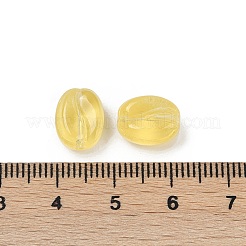 透明ガラスビーズ  コー​​ヒー豆  焼き付け塗料  ゴールド  11x8.5x6.5mm  穴：1mm&nbsp;LS-DGLA-E004-15M