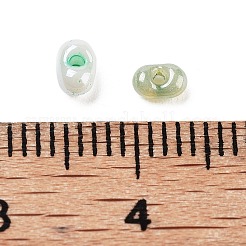 ガラスビーズ  オーバル  DIYブレスレットアクセサリー  ミディアムアクアマリン  4x3x2mm  穴：0.8mm&nbsp;GLAA-U003-01F