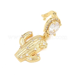 Brass Micro Pave Clear Cubic Zirconia Pendants&nbsp;KK-Z151-12G-01