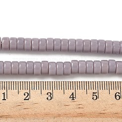 オペークガラスビーズ連売り  ディスク  ロージーブラウン  6x3mm  穴：1.2mm  約115個/連  14.96''（38センチメートル）&nbsp;GLAA-I060-01D