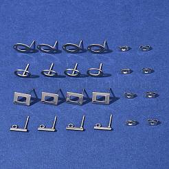 16Pcs 4 Styles 304 Stainless Steel Stud Earring Findings&nbsp;STAS-FS0001-83P