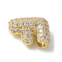 Brass Micro Pave Cubic Zirconia Beads&nbsp;KK-P290-61G-F