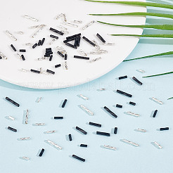 1692個 8種類のガラスツイストビューグルビーズ  メタリックカラー  ミックスカラー  5~12x2mm  穴：0.5mm&nbsp;SEED-GO0001-05A