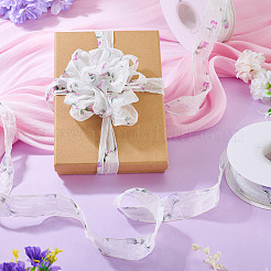 2 Rolls 2 Colors Flower Pattern Polyester Ribbon&nbsp;OCOR-TA0003-36
