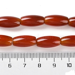 天然石カーネリアンビーズ連売り  染め＆加熱  ライス  7.5~8x15.5~16mm  穴：1.8mm  約25個/連  15.67''（39.8センチメートル）&nbsp;G-NH0019-C01-04