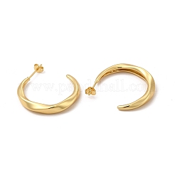 Rack Plating Brass Twist Ring Stud Earrings for Women&nbsp;EJEW-P221-49G