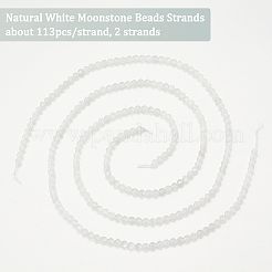 2 Strands Natural White Moonstone Beads Strands&nbsp;G-OC0004-42