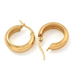 202 ステンレススチールフープピアス  女性用304ステンレスピン付き  ゴールドカラー  19.5x6mm&nbsp;EJEW-H003-38G-02