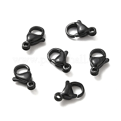 スプレー塗装された304ステンレススチールのロブスタークロウ留め金  ブラック  13x8x4mm  穴：1.6mm&nbsp;LS-STAS-R120-01D-02
