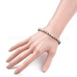 6mmラウンドナチュラルマイファナイト/マイファンストーンビーズストレッチブレスレット  男性女性用レイキブレスレット  ビーズ：6~6.5mm  内径：2-1/4インチ（5.6cm）&nbsp;BJEW-JB07088-03