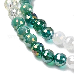 電気メッキガラスビーズセット  ラウンド  ファセット(32ファセット)  グラデーションカラー  ダークシアン  6mm  穴：1.2mm  約61個/連  12.60''（32センチメートル）&nbsp;EGLA-D300-06-6mm-19