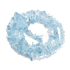 天然石アクアマリンビーズ連売り  チップ  3~11mm  穴：1mm  31.89''~32.68''（81~83センチメートル）&nbsp;G-K396-A01-01
