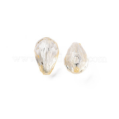 透明なアクリルビーズ  多面カット  ティアドロップ  ナバホホワイト  12x8mm  穴：1.5mm  約1338個/500g&nbsp;MACR-S373-59B-B10