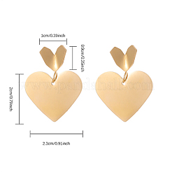 304 Stainless Steel Heart Dangle Stud Earrings for Women&nbsp;LS-AW2673-2