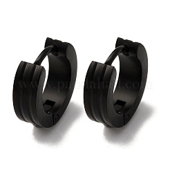 304ステンレススチールフープピアス  316ステンレス鋼  イオンプレーティング（ip）  ブラック  13x4mm&nbsp;EJEW-D331-02B