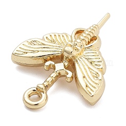 合金ペンダント  スカルチャームが付いた蝶  ゴールドカラー  25x18.5x6mm  穴：1.8mm&nbsp;PALLOY-Q365-02G