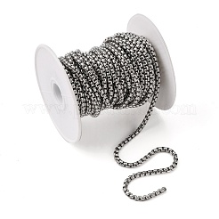 Tarnish Resistant Men's Jewelry Making 304 Stainless Steel Box Chains&nbsp;CHS-A003F-4.0mm
