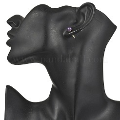 天然混合宝石ラウンドダングルイヤリング5組  304ステンレススチールイヤリング金具付き  18.5x6.5mm&nbsp;EJEW-JE06693
