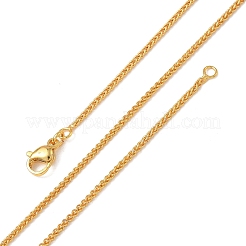1.5mm真鍮製ウィートチェーンネックレス（女性用）  長持ちメッキ  18KGP本金メッキ  23.62インチ（60cm）&nbsp;KK-CBA4FD4-09G