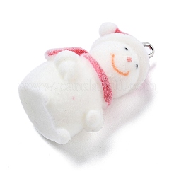 Christmas Theme Flocky Resin Pendants&nbsp;RESI-Q002-07B